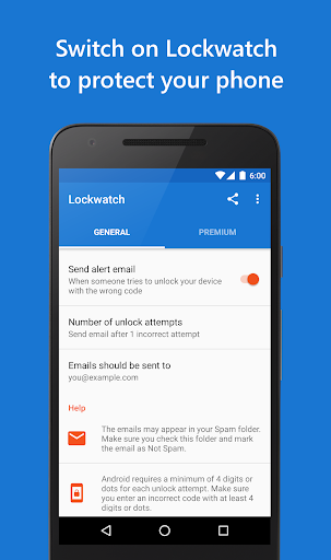 Android application Lockwatch - Thief Catcher screenshort