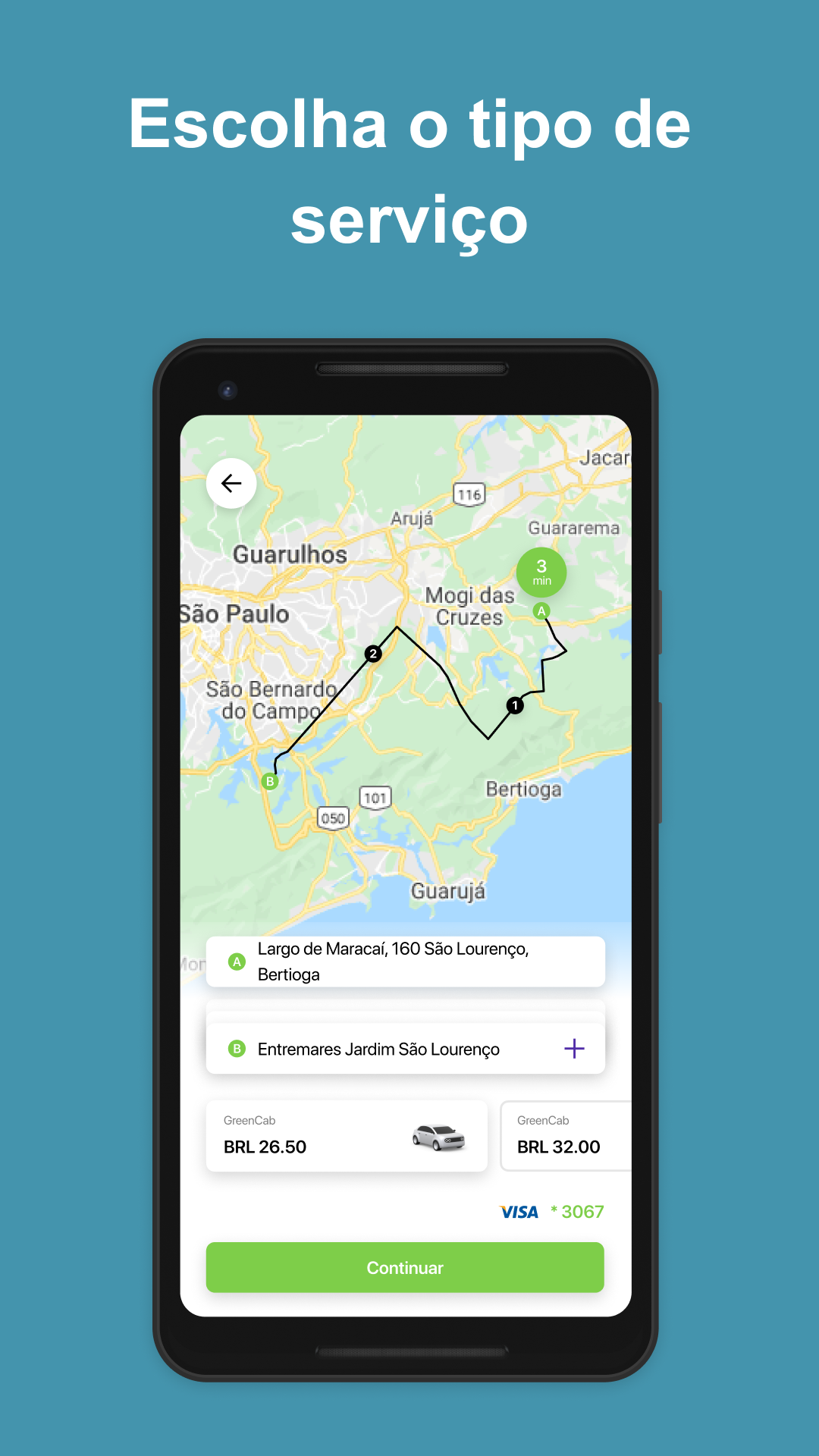 Android application Greencab Brasil screenshort