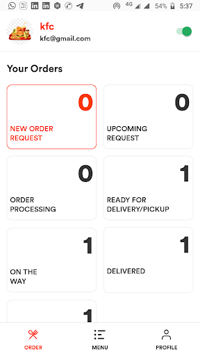 Android application RedDelivery Partner screenshort