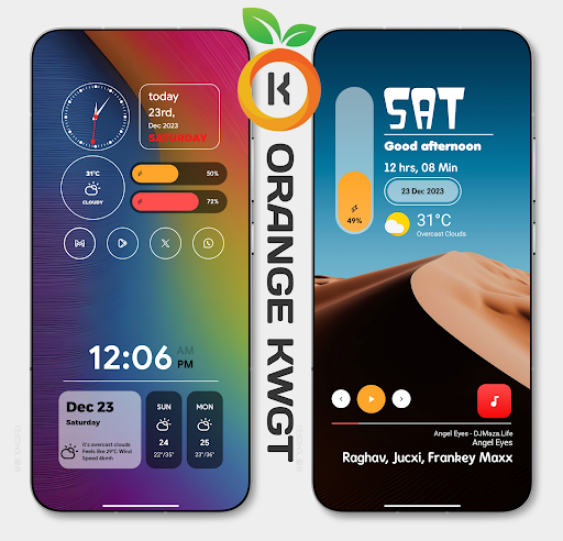 Android application Orange Kwgt screenshort