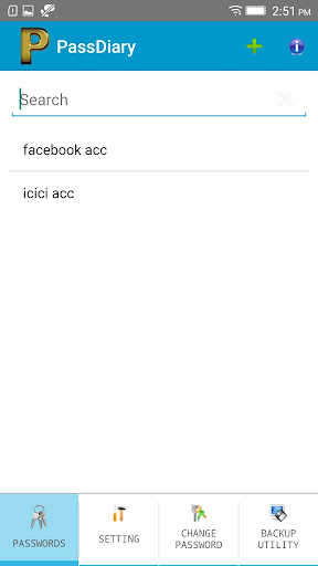 Passdiary Password Manager and Screen 2
