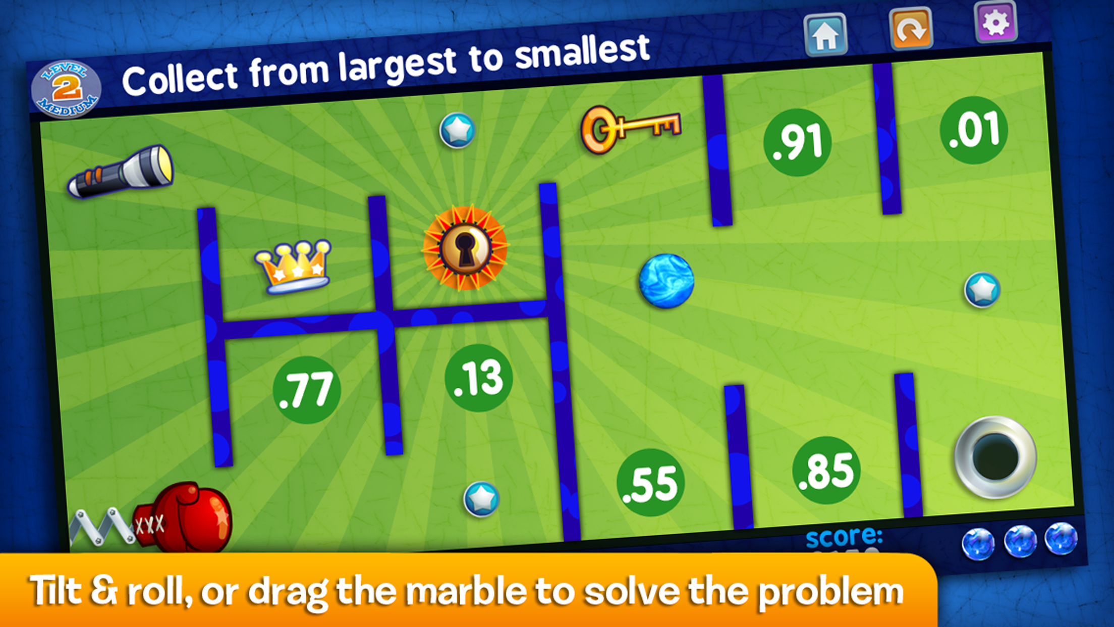 Android application Marble Math screenshort