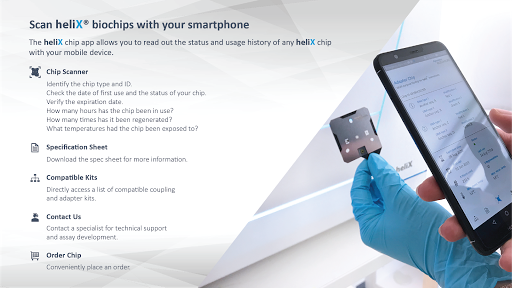 Android application heliX Chip Scanner screenshort