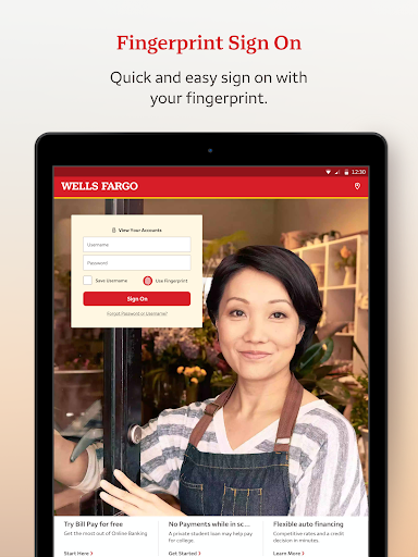 Screenshot of Wells Fargo Mobile®