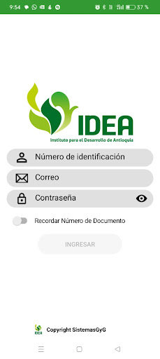 Android application IDEA Sucursal Virtual screenshort