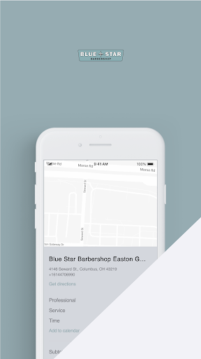 Android application Blue Star Barbershop screenshort
