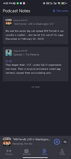 Android application PodPodium screenshort