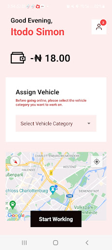 Android application Antride Taxi for Drivers screenshort