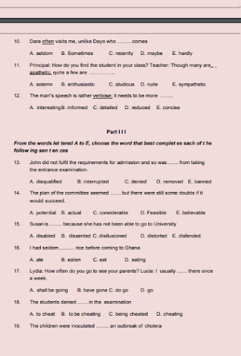 ESUT Post UTME Past Questions