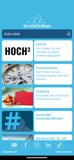 Android application tirol kliniken screenshort