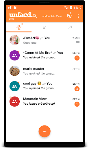 Android application unfacd screenshort