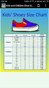 Children Shoe Size Chart - Apps on Google Play