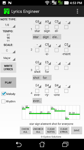 Screenshot of Lyrics Engineer