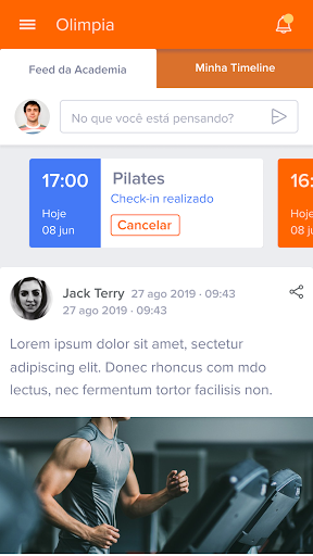 Android application Olímpia Fitness screenshort