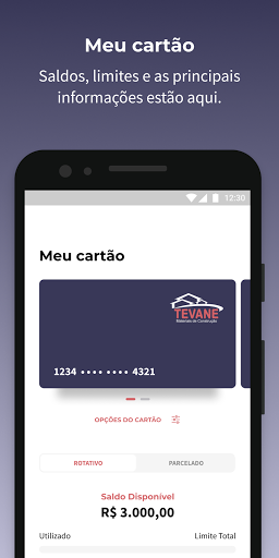 Android application Cartão Tevane screenshort
