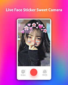 Live Face Sticker Sweet Camera Offlineのおすすめ画像1