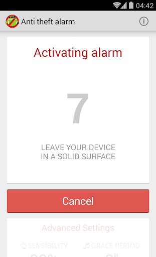 Anti Theft Alarm Screen 3