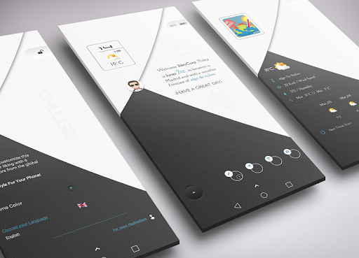 Android application BLACK3 PACK FOR KLWP screenshort