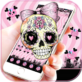 Sugar Skull Theme Pink Flower Skull icon