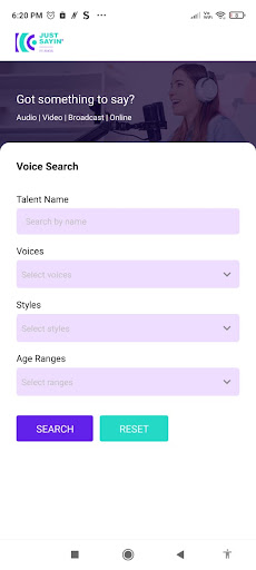 Android application Just Sayin Studios screenshort