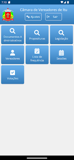 Android application Câmara de Vereadores de Itu screenshort