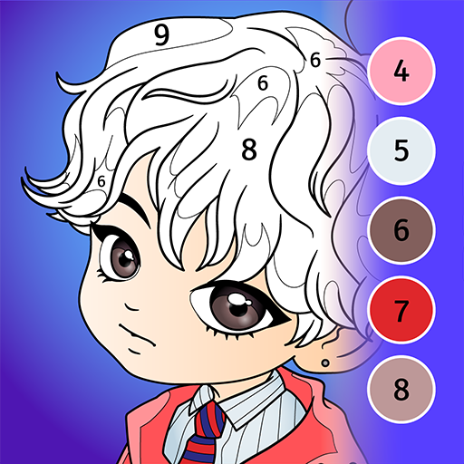 KPOP Chibi Coloring by Number logo