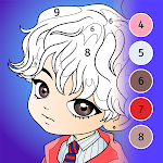 Cover Image of Download Anime K-pop Coloring Book by numbers 1.0 APK