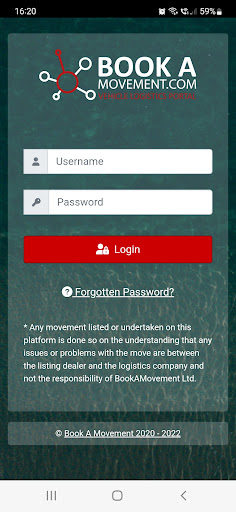 Android application Book a Movement Logistics screenshort