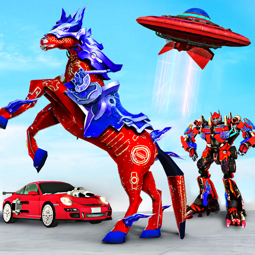 Horse Robot Car Game -Flying Muscle Car Robot 2021