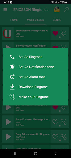 All OLD Sony ERICSSON Ringtone Screen 2