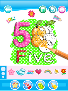 Скачать игру Glitter Number and letters coloring Book for kids для Android бесплатно