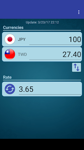 Android application Japan Yen x New Taiwan Dollar screenshort