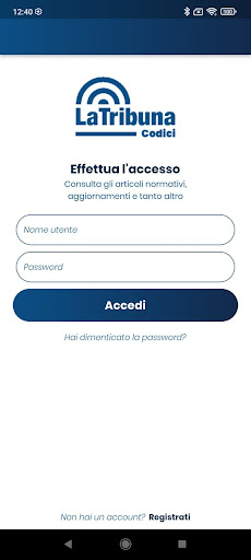 Android application TribunaCodici screenshort