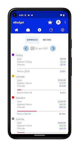 eBudget control of expenses Screenshot 2 - AppWisp.com