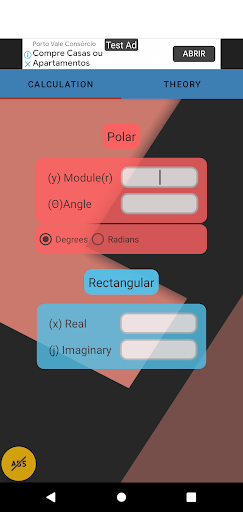 Android application Conversor Retangular/Polar screenshort