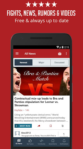Android application Sportfusion - WWE News Edition screenshort