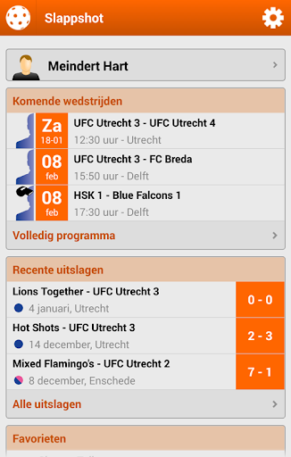 Android application Slappshot - Floorball screenshort