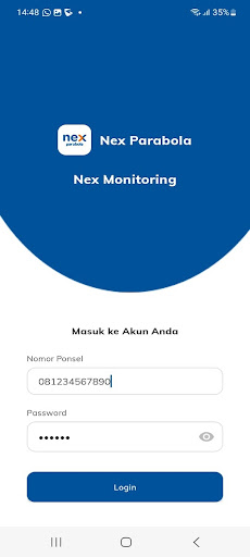 Android application Nex Parabola Monitoring screenshort