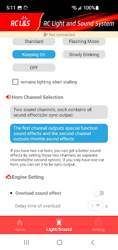 RCCar Light And Sounds Screen 2