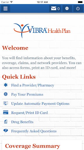 Vibra Health Plan Mobile Screen 2
