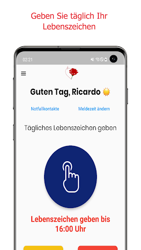 Android application Lebenszeichen screenshort