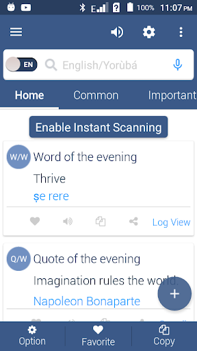 Android application English to Yoruba Dictionary screenshort