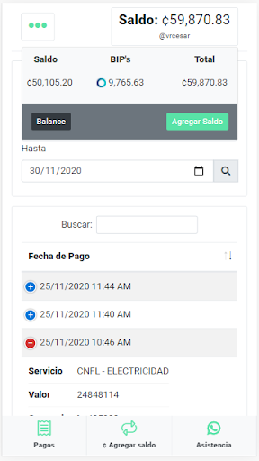 TICOPAGOS Screen 2