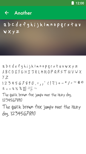 Hand Fonts for FlipFont Screen 2