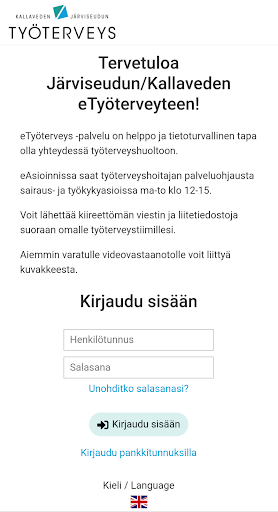 Järviseudun eTyöterveys Screen 2