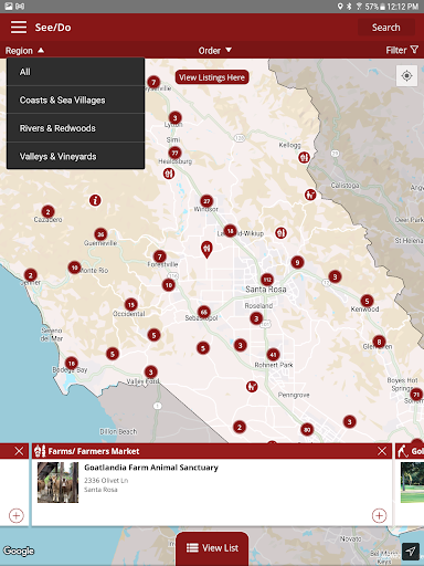 Screenshot of Sonoma County CA