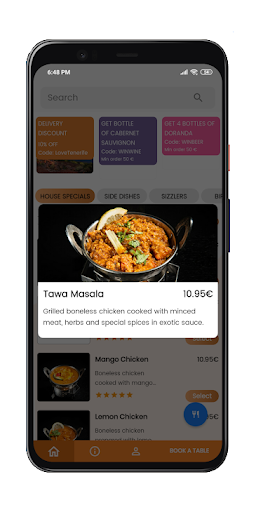 Android application Delhi Darbar Restaurants screenshort