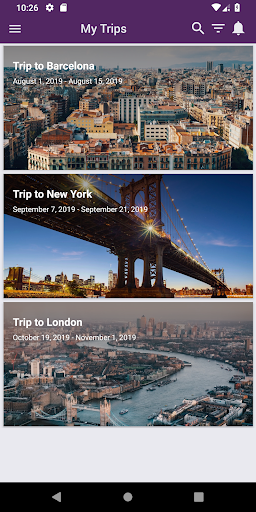 Android application Travel Associates screenshort