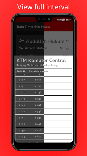 Train Timetable Malaysia Screen 2