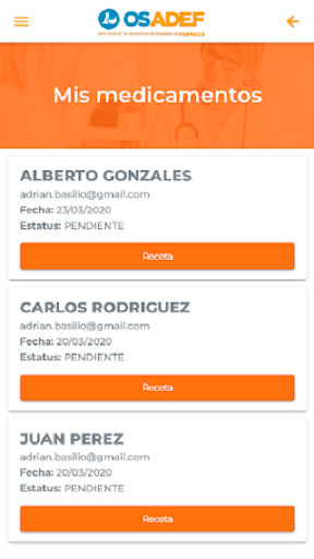 Android application OSADEF Móvil screenshort